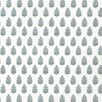 TESSUTO  "Audrey Bianco e Azzurro" boxwood | THIBAUT
