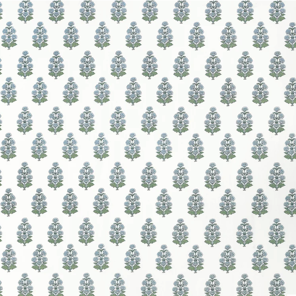 TESSUTO  "Audrey Bianco e Azzurro" boxwood | THIBAUT