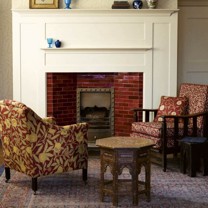 TESSUTO "TRAMA DE FRUTAS ROJO" Morris & Co - Morris & Amigos