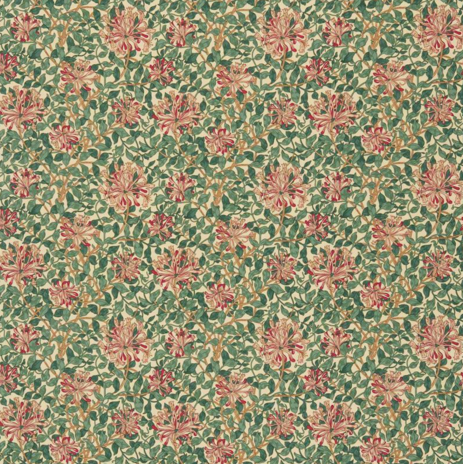 TELA "MADRESELVA VERDE OSCURO" Morris & Co - Morris & Amigos