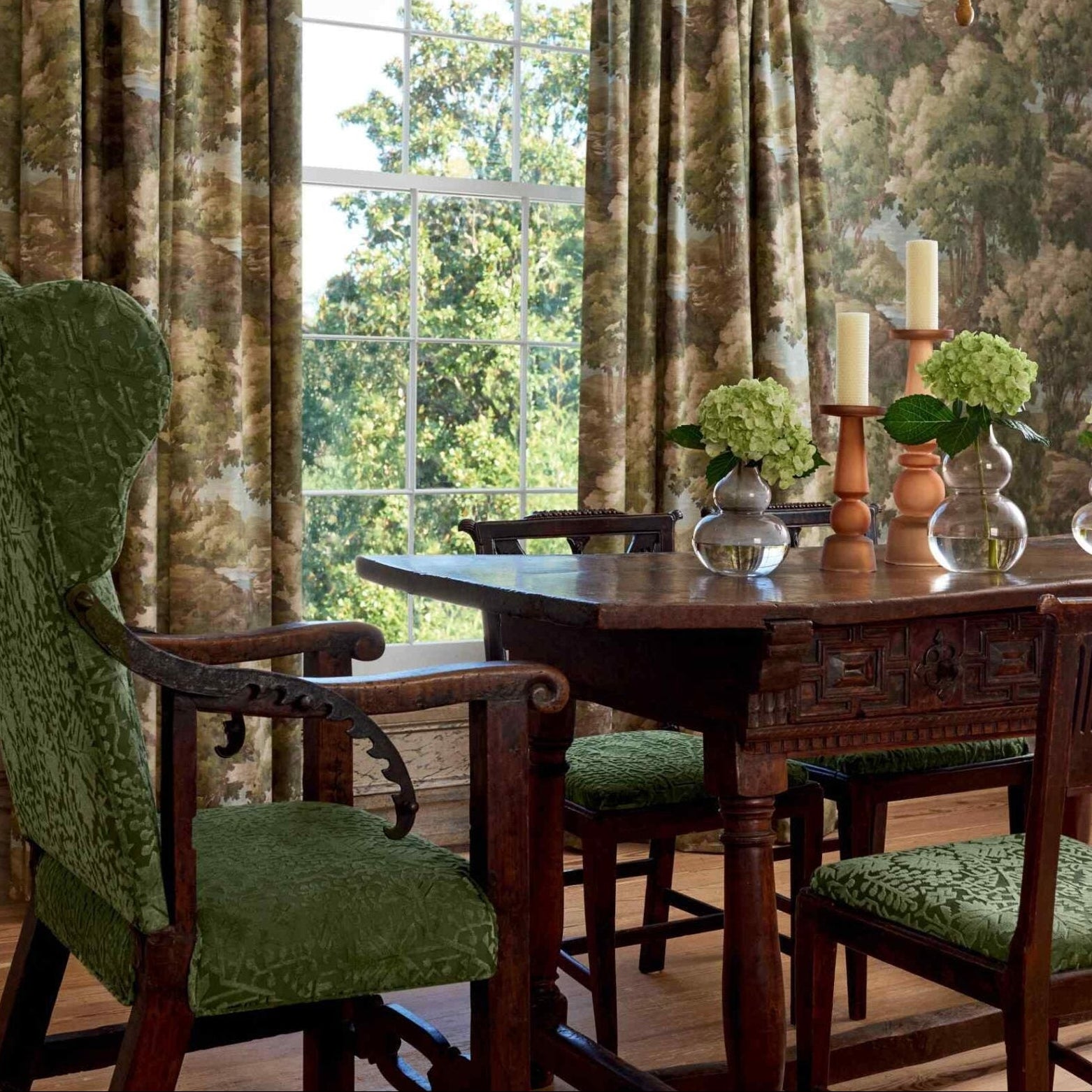 TESSUTO  "Morris Velvet Verde" boxwood | THIBAUT