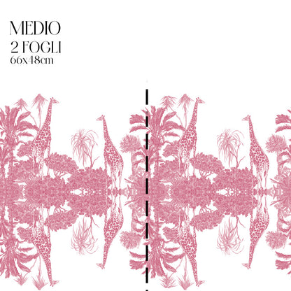 Dècoupage Toile de Jouy - Giraffe rosa