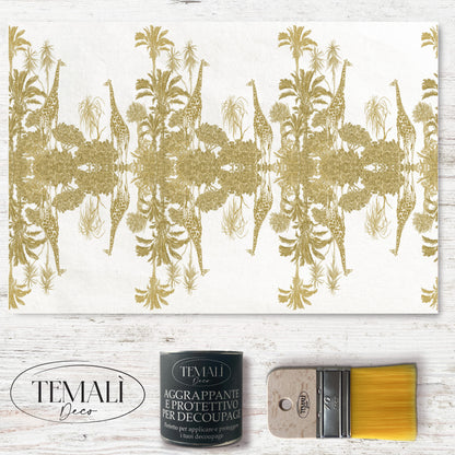 Dècoupage Toile de Jouy - Giraffe ocra