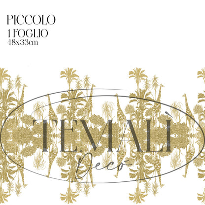 Dècoupage Toile de Jouy - Giraffe ocra