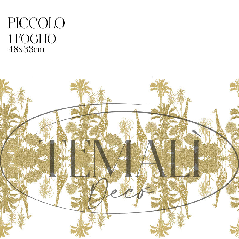 Dècoupage Toile de Jouy - Giraffe ocra