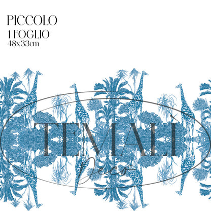 Dècoupage Toile de Jouy - Giraffe blu