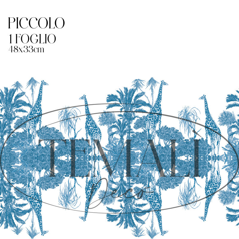 Dècoupage Toile de Jouy - Giraffe blu