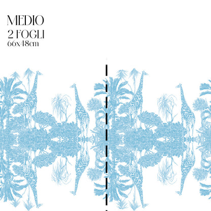 Dècoupage Toile de Jouy - Giraffe azzurre