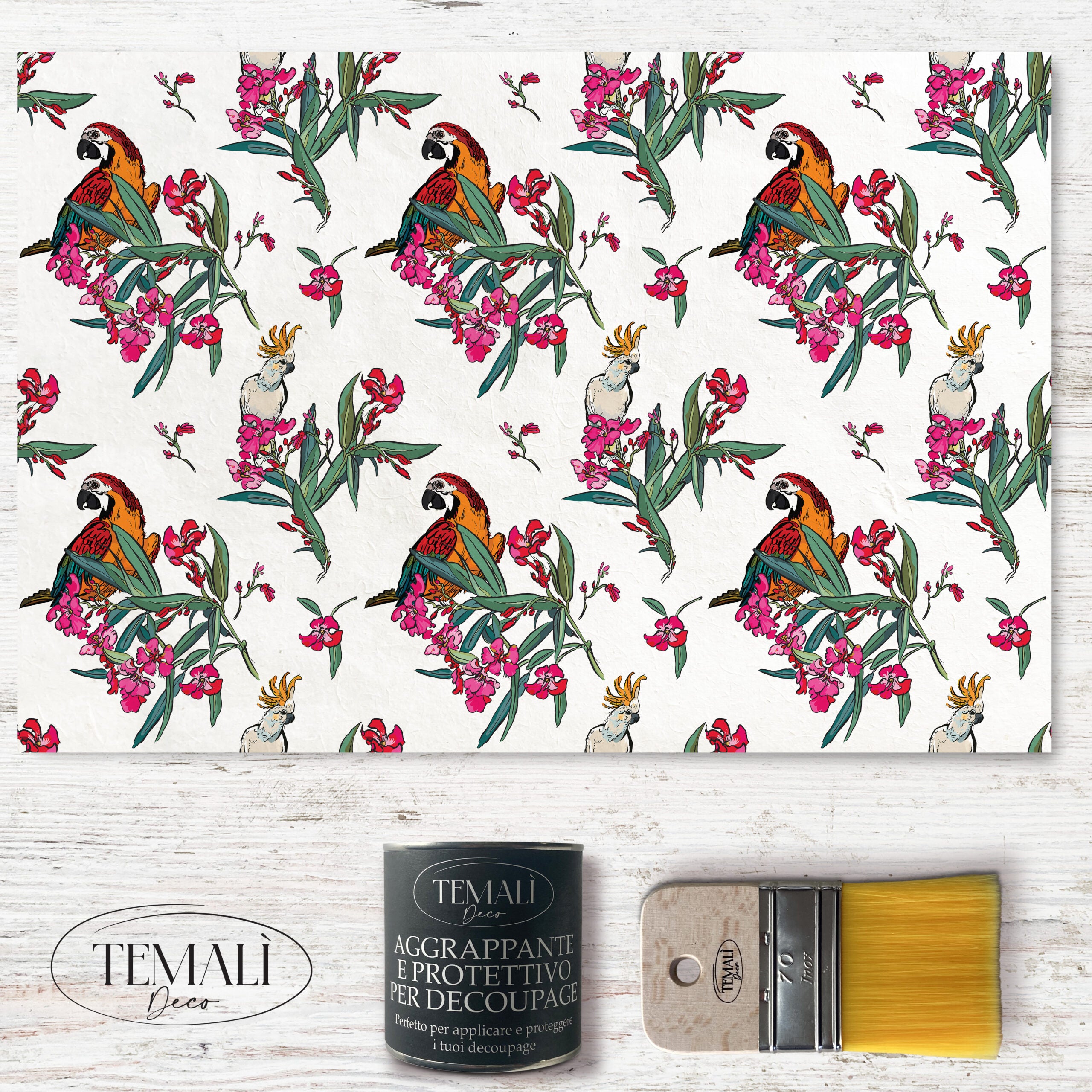 Dècoupage Toile de Jouy - Pappagalli