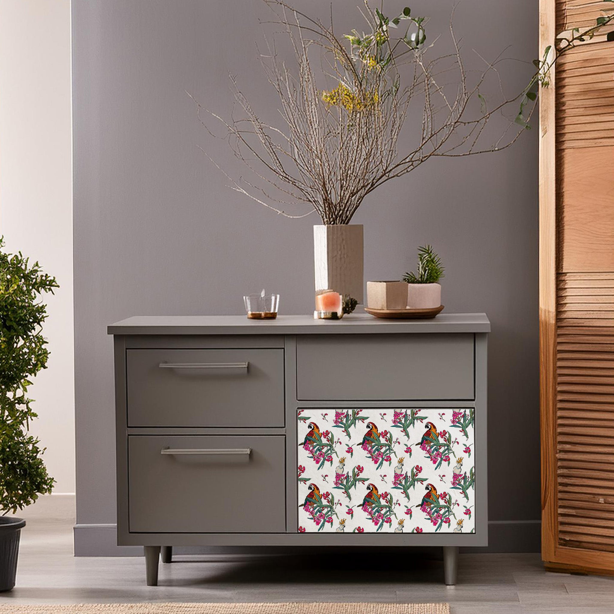 Dècoupage Toile de Jouy - Pappagalli