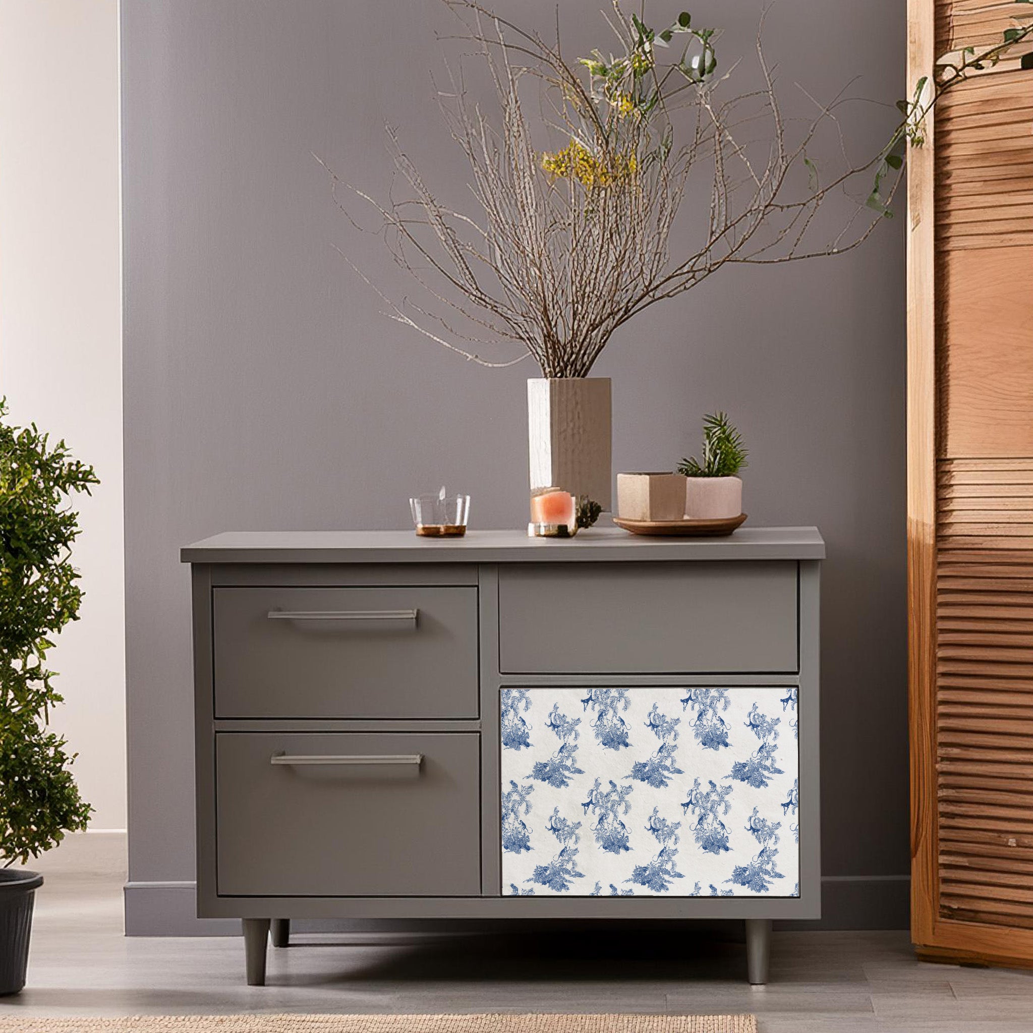 Dècoupage Toile de Jouy - Scimmie Blu