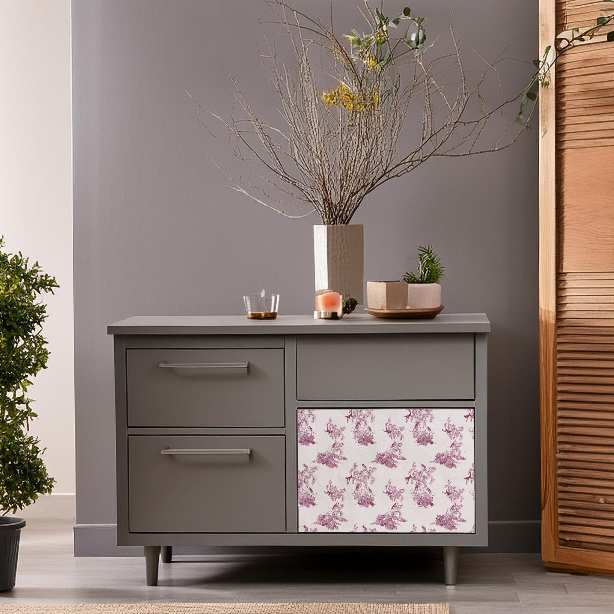 Dècoupage Toile de Jouy - Scimmie Rosa