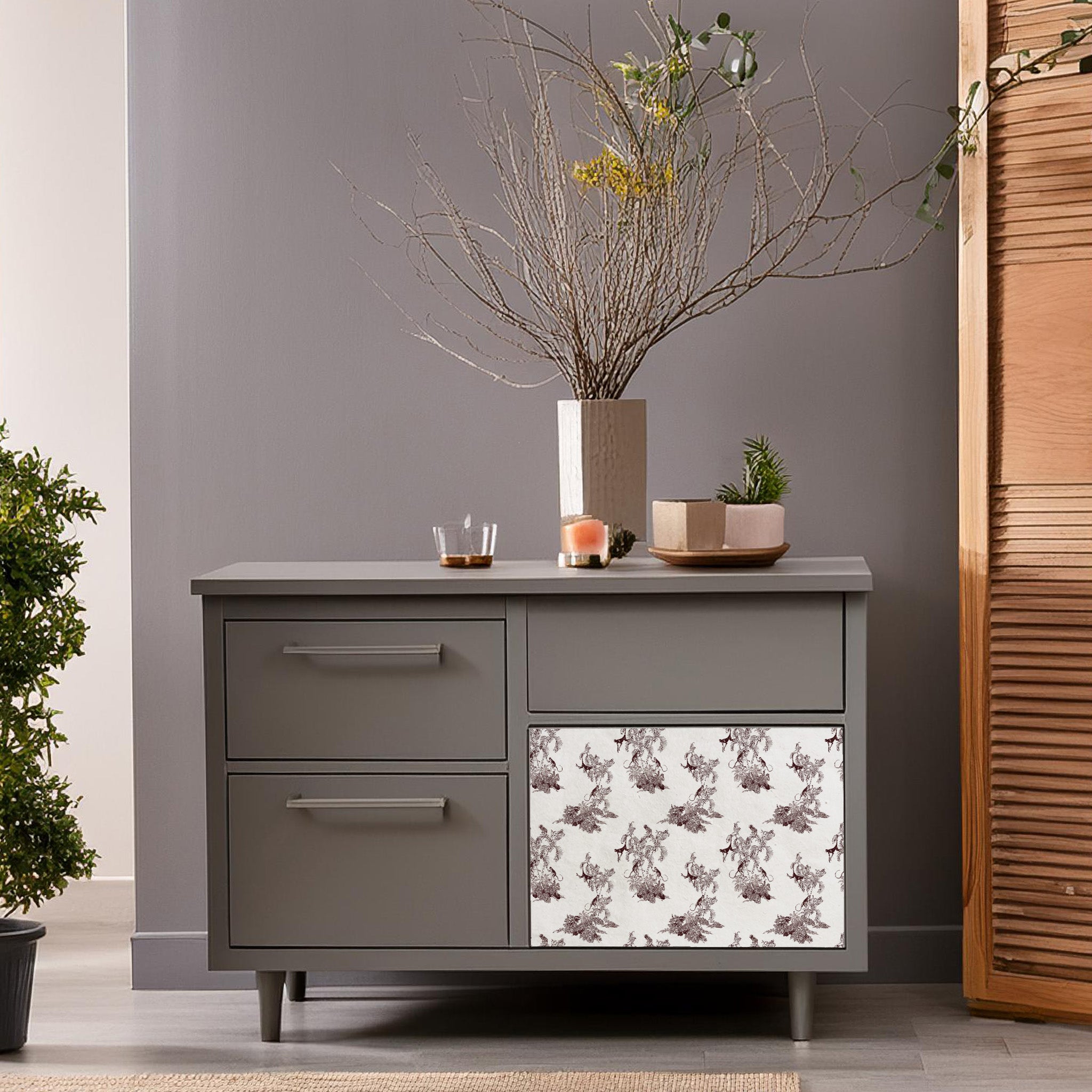 Dècoupage Toile de Jouy - Scimmie marroni