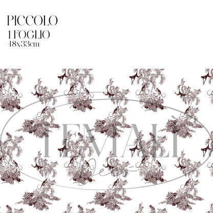 Dècoupage Toile de Jouy - Scimmie marroni