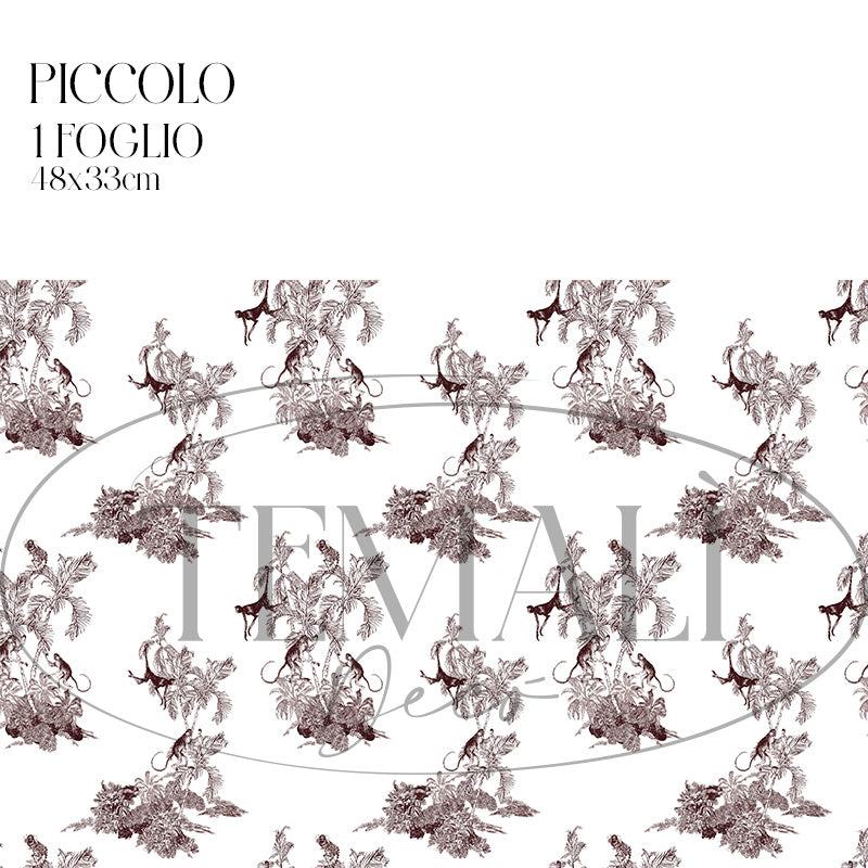 Dècoupage Toile de Jouy - Scimmie marroni