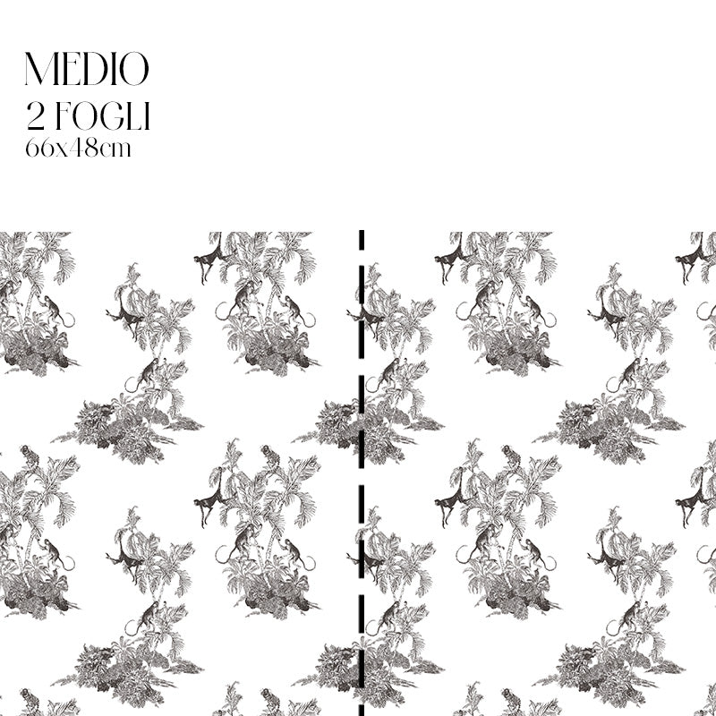 Dècoupage Toile de Jouy - Scimmie nere