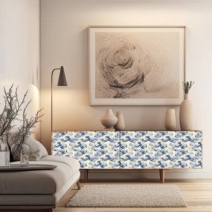 Dècoupage Toile de Jouy - Onde blu