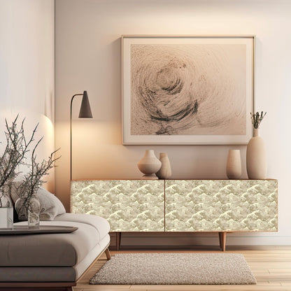 Dècoupage Toile de Jouy - Onde ocra