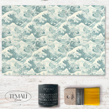 Dècoupage Toile de Jouy - Onde verdi