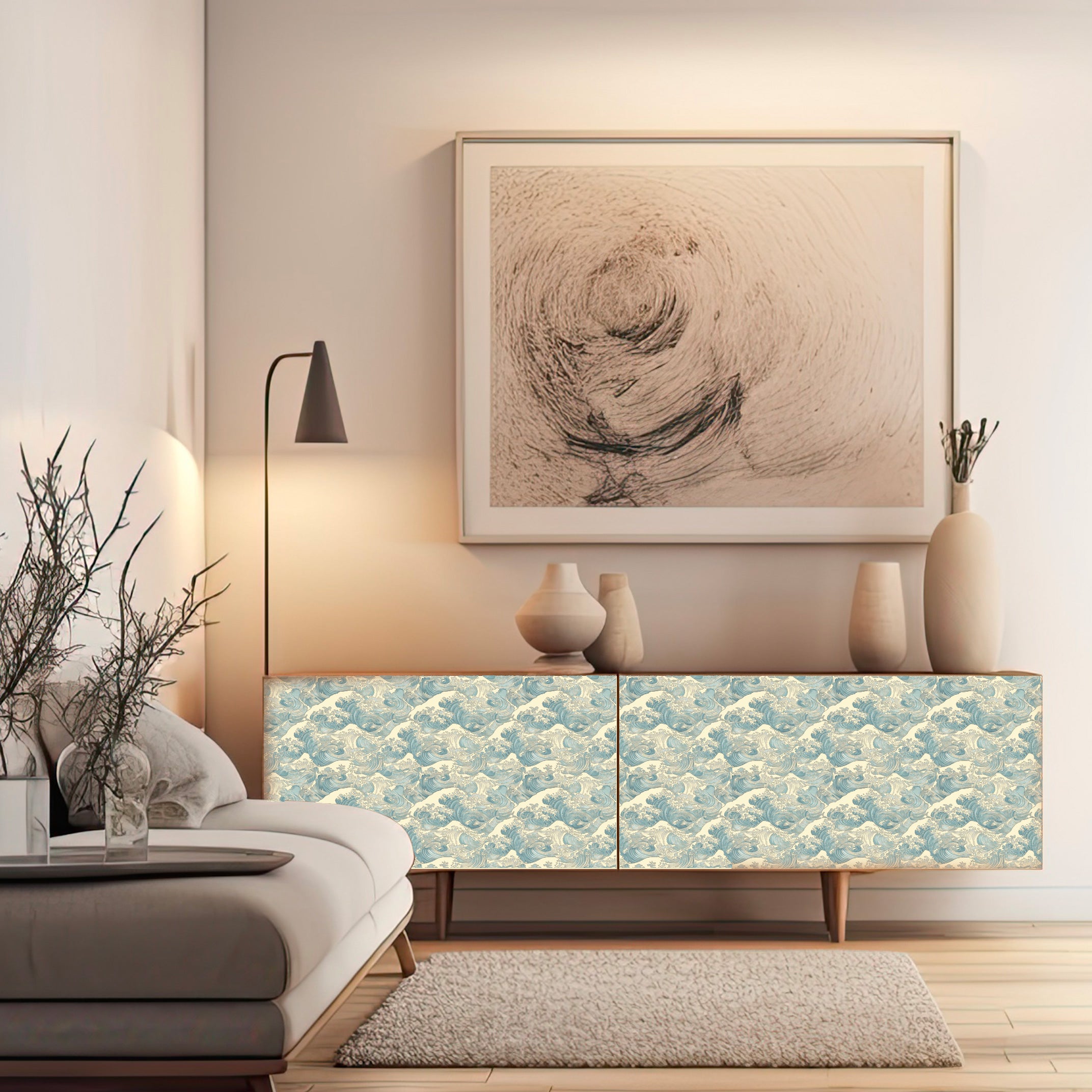 Dècoupage Toile de Jouy - Onde verdi