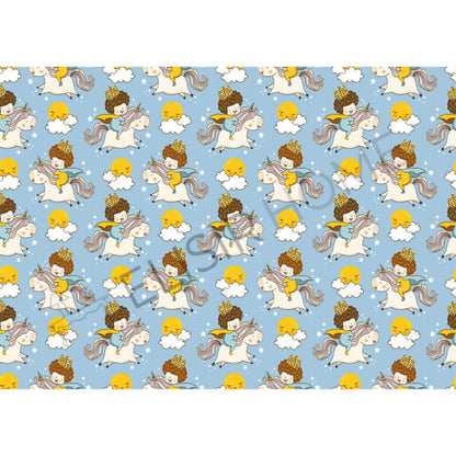 Stampa Trasferibile "BABY, PRINCE PATTERN" 28x40 cm