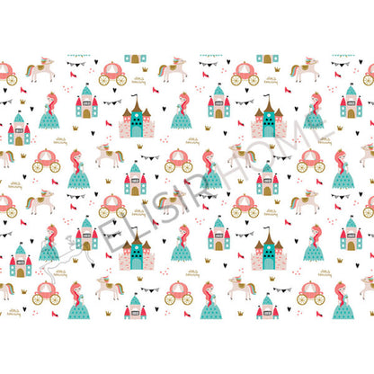 Stampa Trasferibile "BABY, PRINCESS PATTERN" 28x40 cm