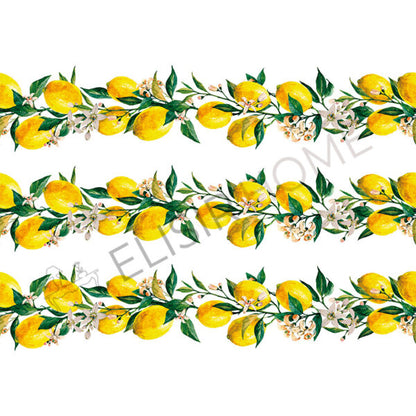 Stampa Trasferibile "FANTASIA, GHIRLANDA LIMONI" 28x40 cm
