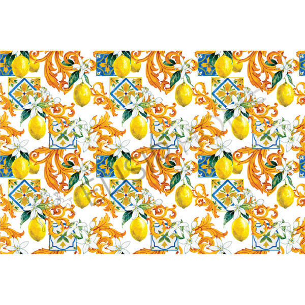 Stampa Trasferibile "FANTASIA, LEMON MAIOLICA" 27x40 cm