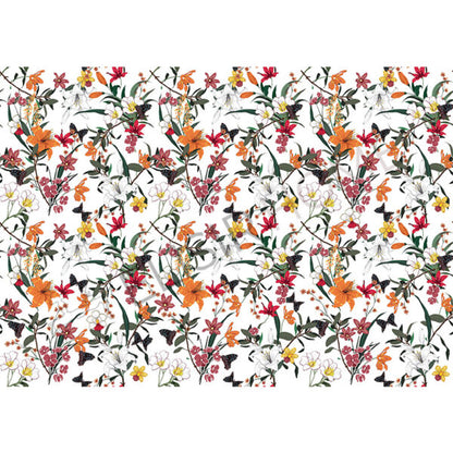 Stampa Trasferibile "FLORA & FAUNA, BUTTERFLY FLOWER" 28x40 cm