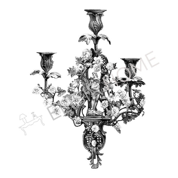 Stampa Trasferibile "VINTAGE, LAMPADARIO" 28x40 cm