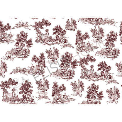 Stampa Trasferibile "TOILE DE JOUY, BORDEAUX" 28x40 cm