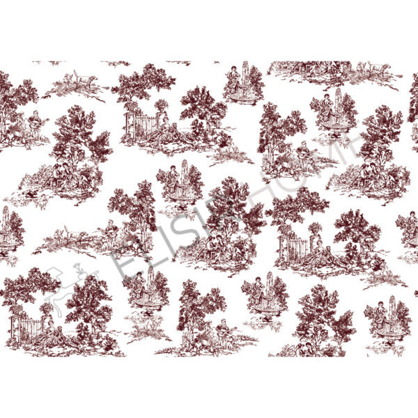 Stampa Trasferibile "TOILE DE JOUY, BORDEAUX" 28x40 cm