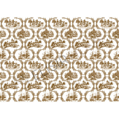 Stampa Trasferibile "TOILE DE JOUY, GHIRLANDE BEIGE" 28x40 cm