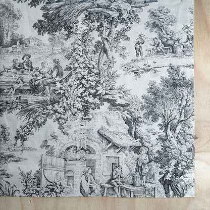 Tessuto in Cotone – Toile de Jouy – Antracite – al metro