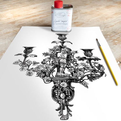 Stampa Trasferibile "VINTAGE, LAMPADARIO" 28x40 cm