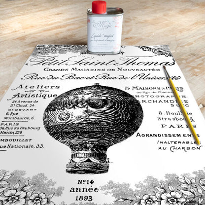 Stampa Trasferibile "VINTAGE, MONGOLFIERA" 28x40 cm