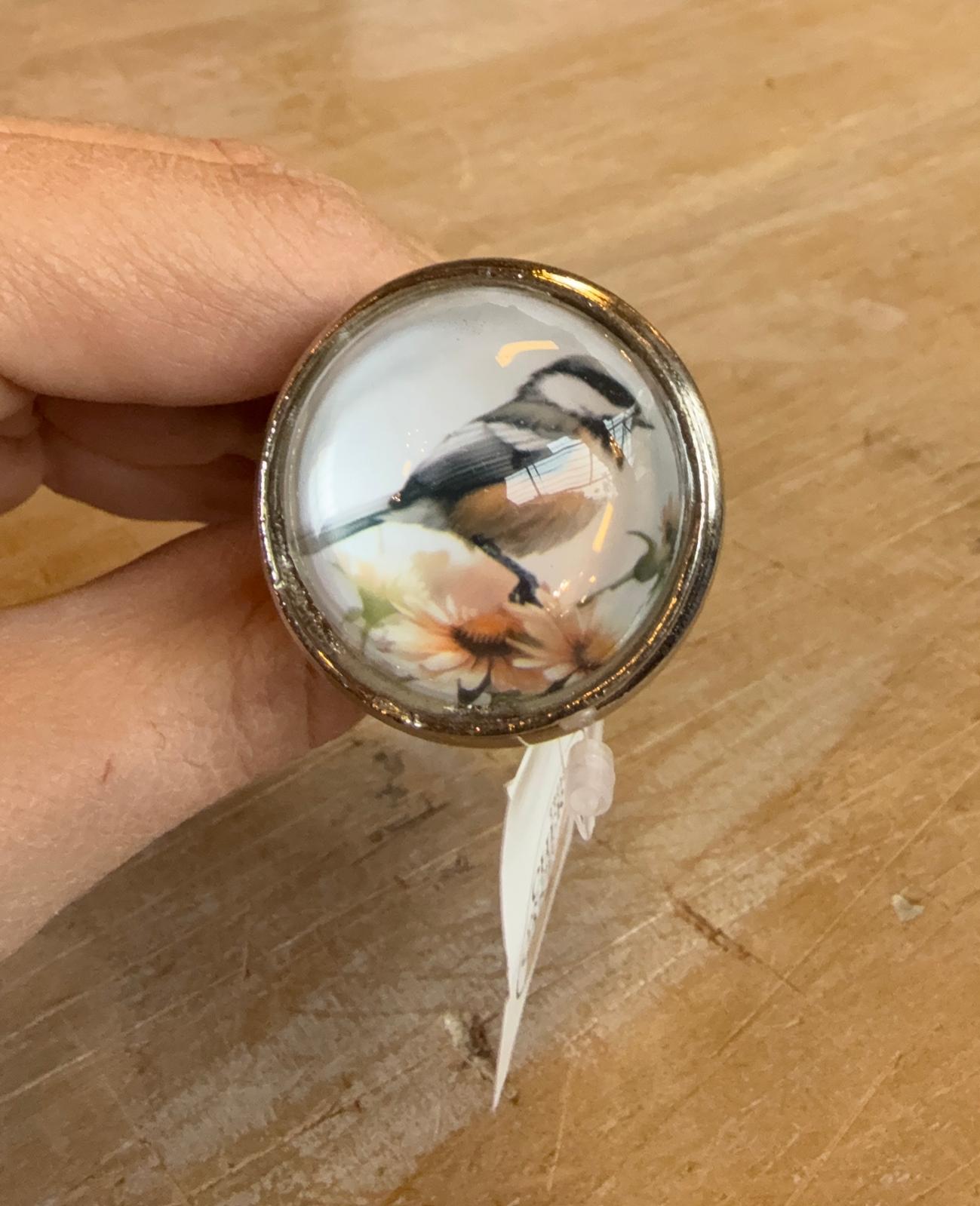 Pomello in Ferro e Vetro "Passerotto"