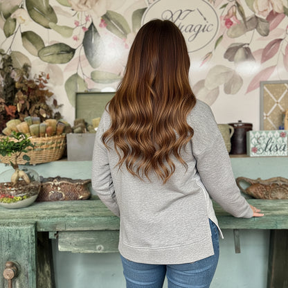 Gray Magic Paint Sweatshirt Off Shoulder