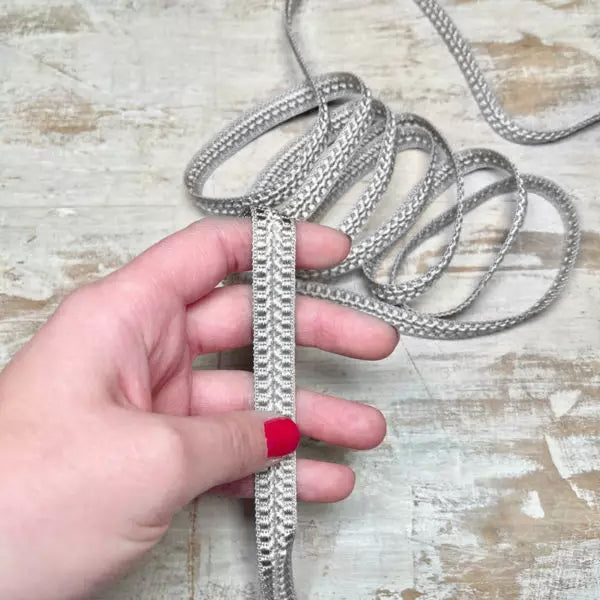 Bordo "Raffinato Grigio" Passamaneria Italiana - 1,2 cm