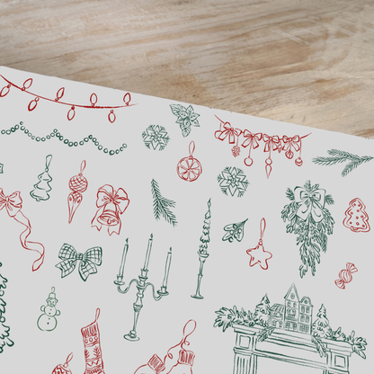 Transfer Print "CHRISTMAS, SNOWBALL" 28×40 cm