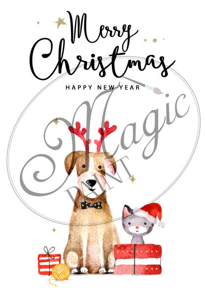 Transfer Print "CHRISTMAS, SNOWBALL" 28×40 cm