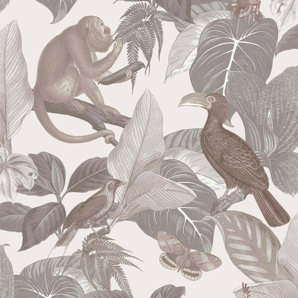 Tapete „Silberdschungel“, nach Meter oder Rolle