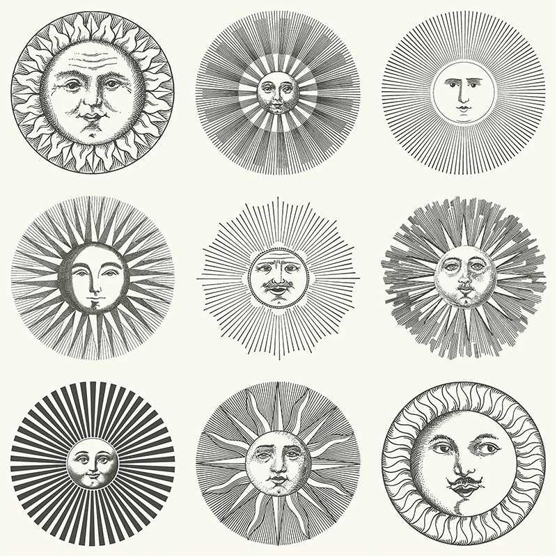 Carta da Parati "SOLI BIANCO & NERO" Fornasetti | COLE & SON