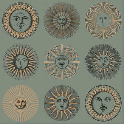 Carta da Parati "SOLI OLIVA E ORO ROSA" Fornasetti | COLE & SON