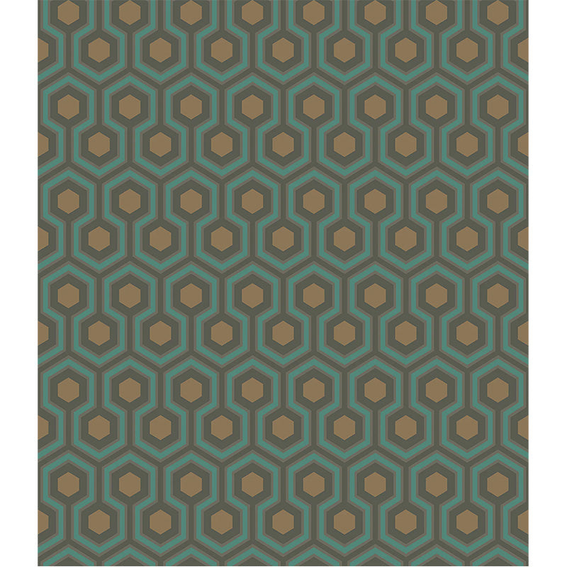 Carta da Parati "HICKS' HEXAGON VERDE & BRONZO" The Contemporary | COLE & SON