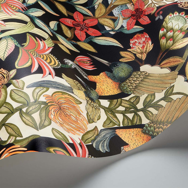 Carta da Parati "PROTEA GARDEN NERO" Jabula-Ardmore | COLE & SON
