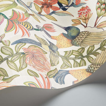 Carta da Parati IN SETA "PROTEA GARDEN SILK BIANCO" Jabula-Ardmore | COLE & SON