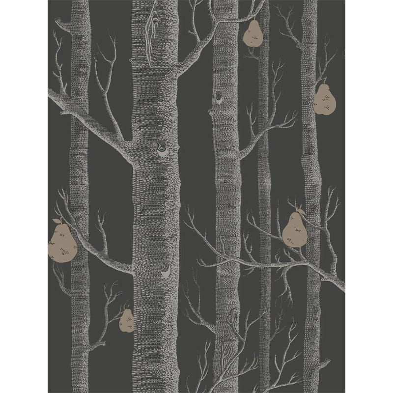 Carta da Parati "WOODS & PEARS NERO, BIANCO & ORO" The Contemporary | COLE & SON