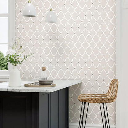 Carta da parati "Empire Trellis Beige" - Curios - SANDERSON