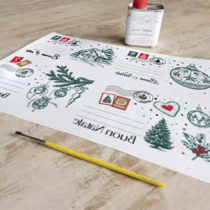 Stampa Trasferibile "NATALE, Cartoline di Natale" 28x40 cm